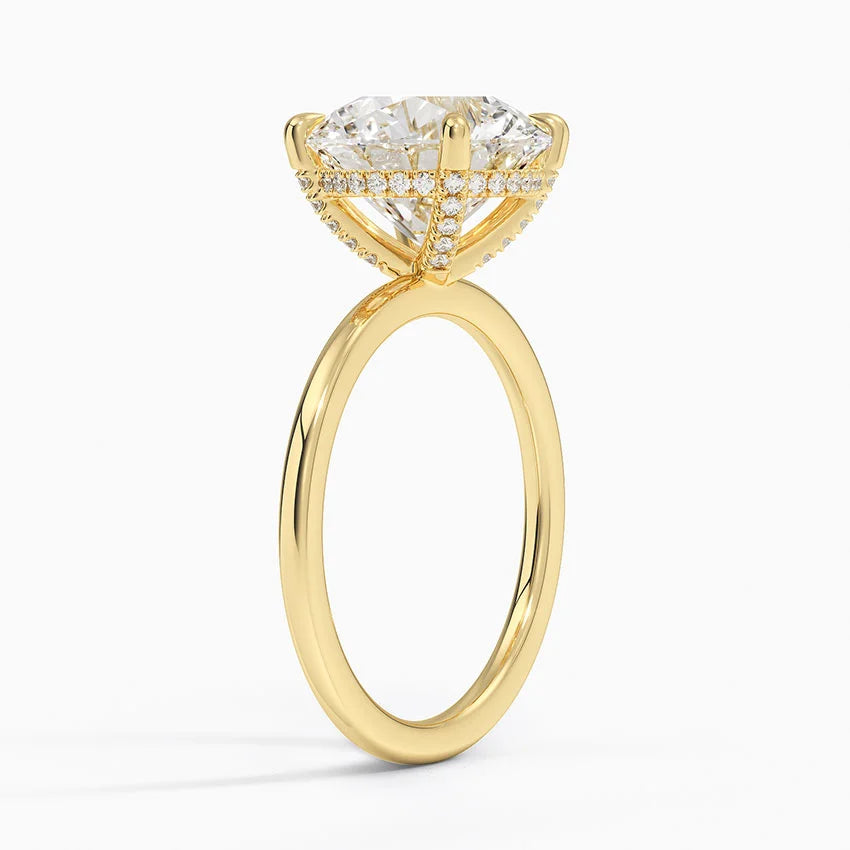1.60 Carat Princess Halo Design Solitaire Lab Diamond Ring 18K - Florina