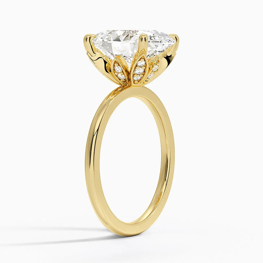 1.60 Carat Princess Halo Design Solitaire Lab Diamond Ring 18K - Florina