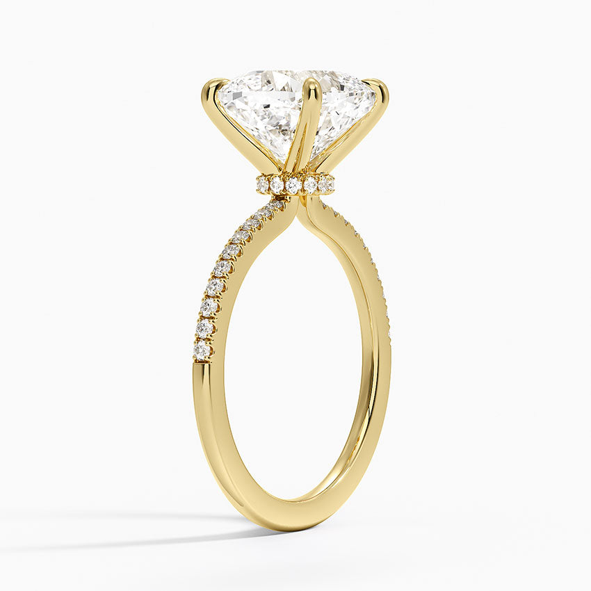 5.25 Karat Cushion Kesim Hidden Halo Tasarım Tektaş Laboratuvar Pırlanta Yüzük - Filora - Bold Diamonds
