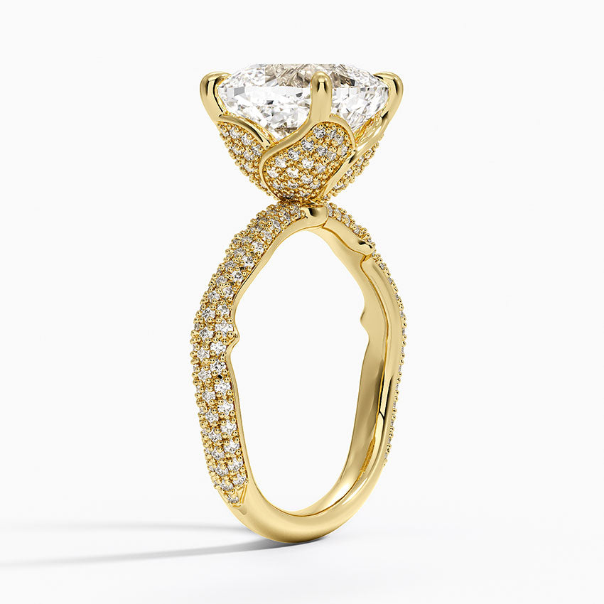 4.75 Karat Cushion Kesim Hidden Halo Tasarım Tektaş Laboratuvar Pırlanta Yüzük - Sorrento