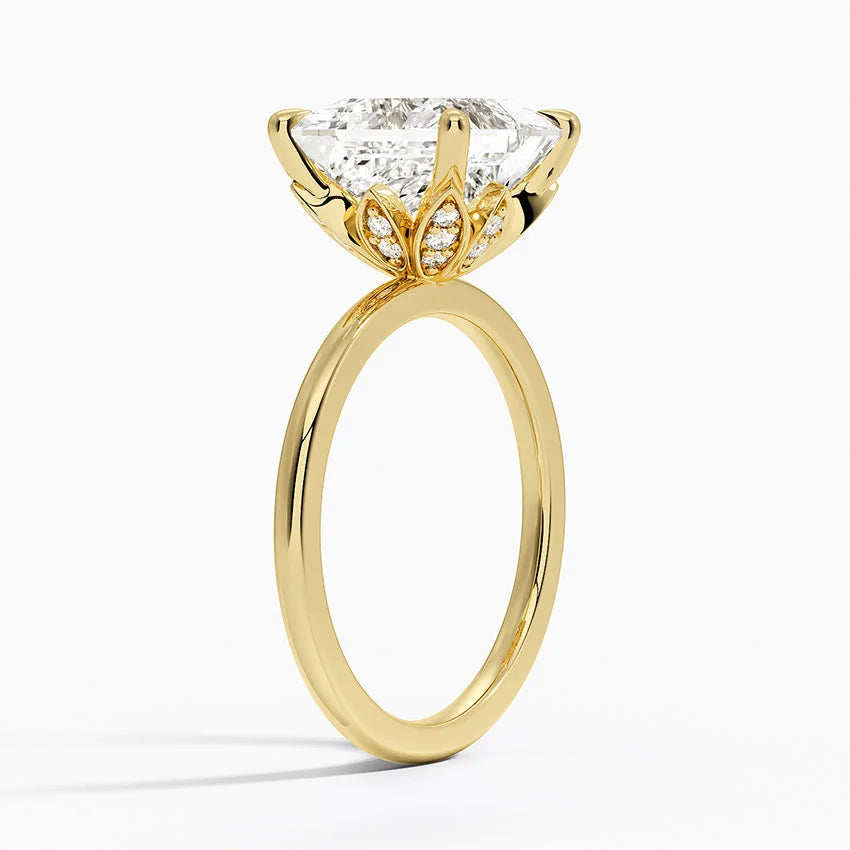 1.60 Carat Princess Halo Design Solitaire Lab Diamond Ring 18K - Florina