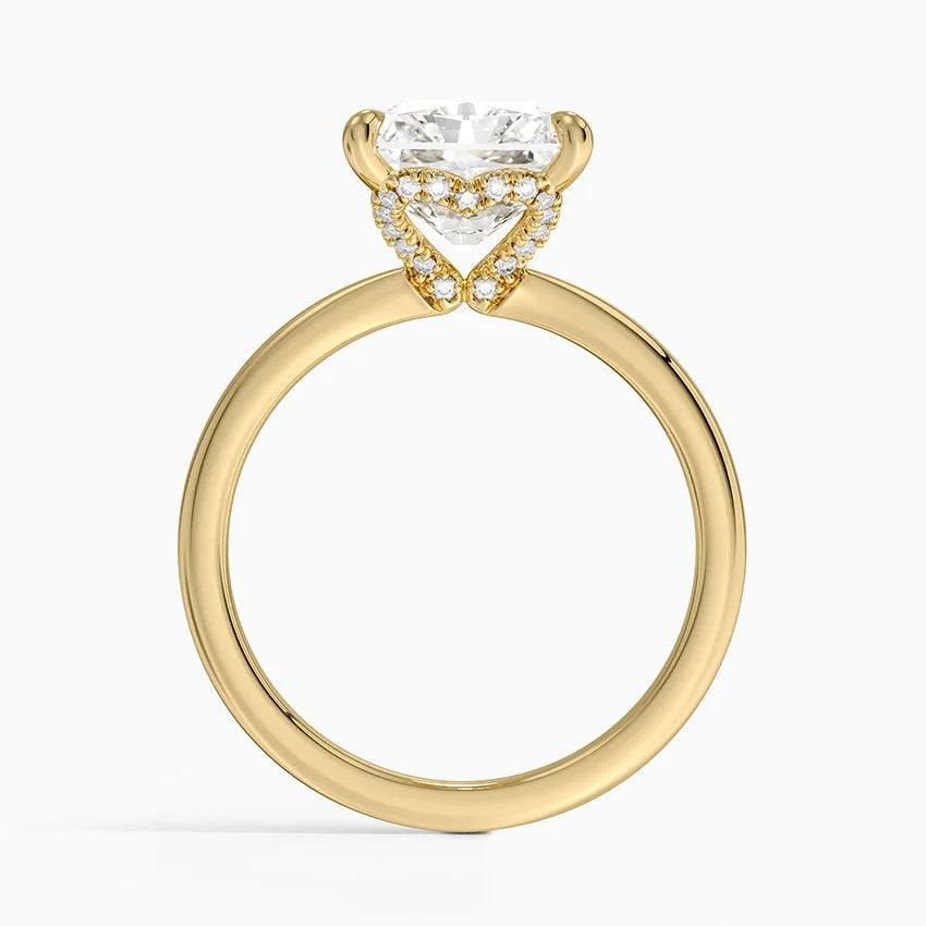 4.15 Karat Radiant Kesim Hidden Halo Tasarım Tektaş Laboratuvar Pırlanta Yüzük - Lyon