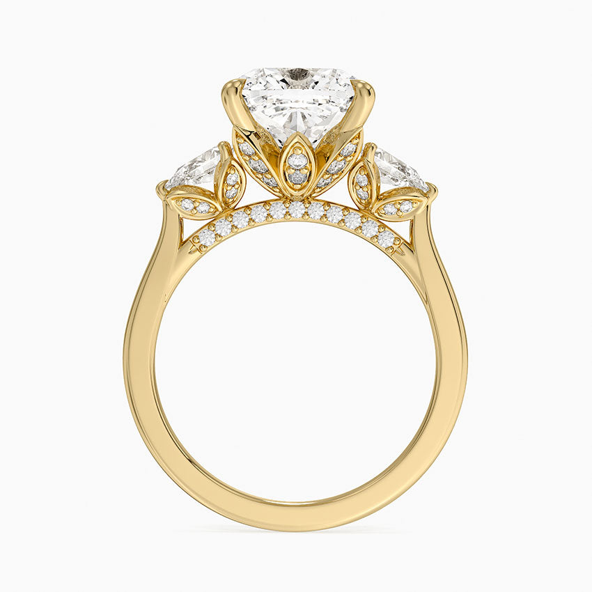 1.60 Carat Princess Halo Design Solitaire Lab Diamond Ring 18K - Florina