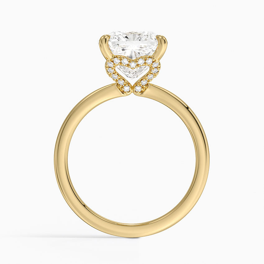 4.15 Cushion Kesim Hidden Halo Tasarım Tektaş Laboratuvar Pırlanta Yüzük - Vilora