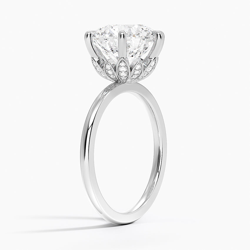 Altı Tırnak 4.15 Karat Hidden Halo Tasarım Tektaş Laboratuvar Pırlanta Yüzük - Delora - Bold Diamonds