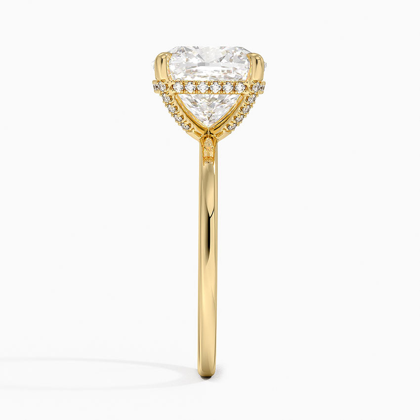 4.15 Karat Cushion Kesim Hidden Halo Tasarım Tektaş Laboratuvar Pırlanta Yüzük - Gilora - Bold Diamonds
