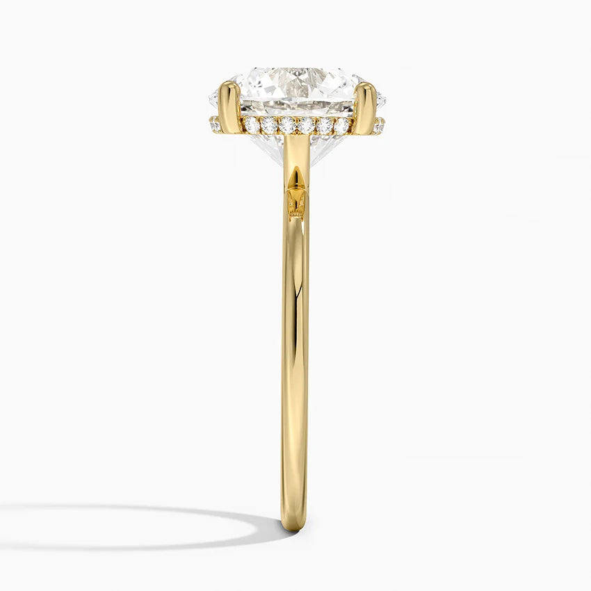 4.10 Karat Hidden Halo Tasarım Tektaş Laboratuvar Pırlanta Yüzük - Lucerne