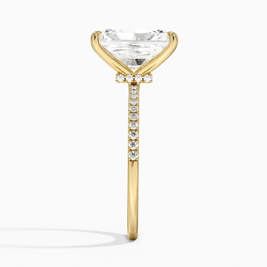 1.60 Carat Princess Halo Design Solitaire Lab Diamond Ring 18K - Florina