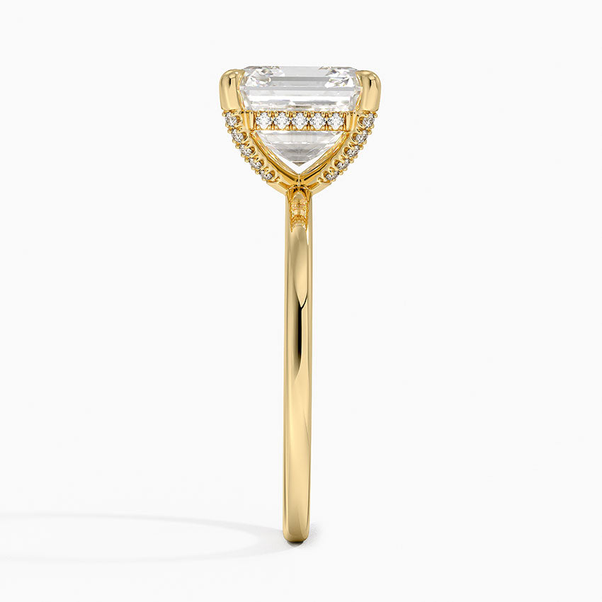 4.15 Karat Asscher Kesim Hidden Halo Tasarım Tektaş Laboratuvar Pırlanta Yüzük - Valencia