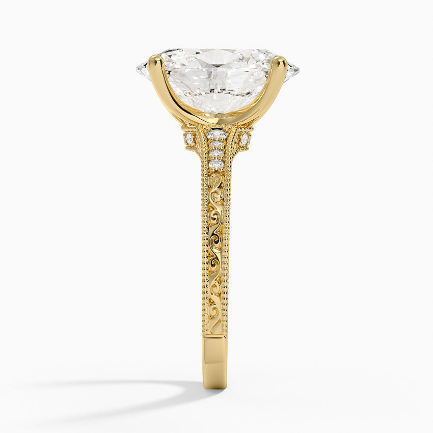 4.15 Oval Kesim Hidden Halo Tasarım Tektaş Laboratuvar Pırlanta Yüzük - Silora