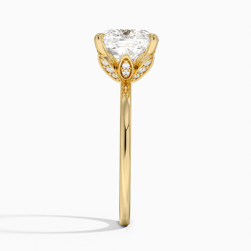 4.15 Karat Cushion Kesim Hidden Halo Tasarım Tektaş Laboratuvar Pırlanta Yüzük - Delora - Bold Diamonds