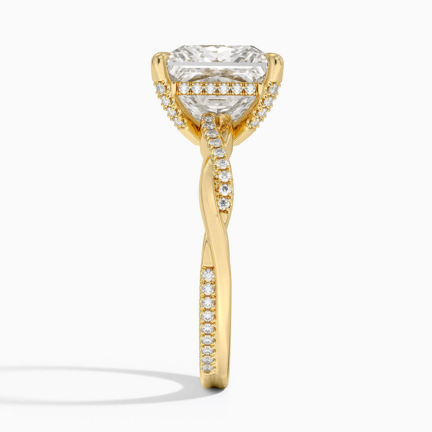 1.60 Carat Princess Halo Design Solitaire Lab Diamond Ring 18K - Florina