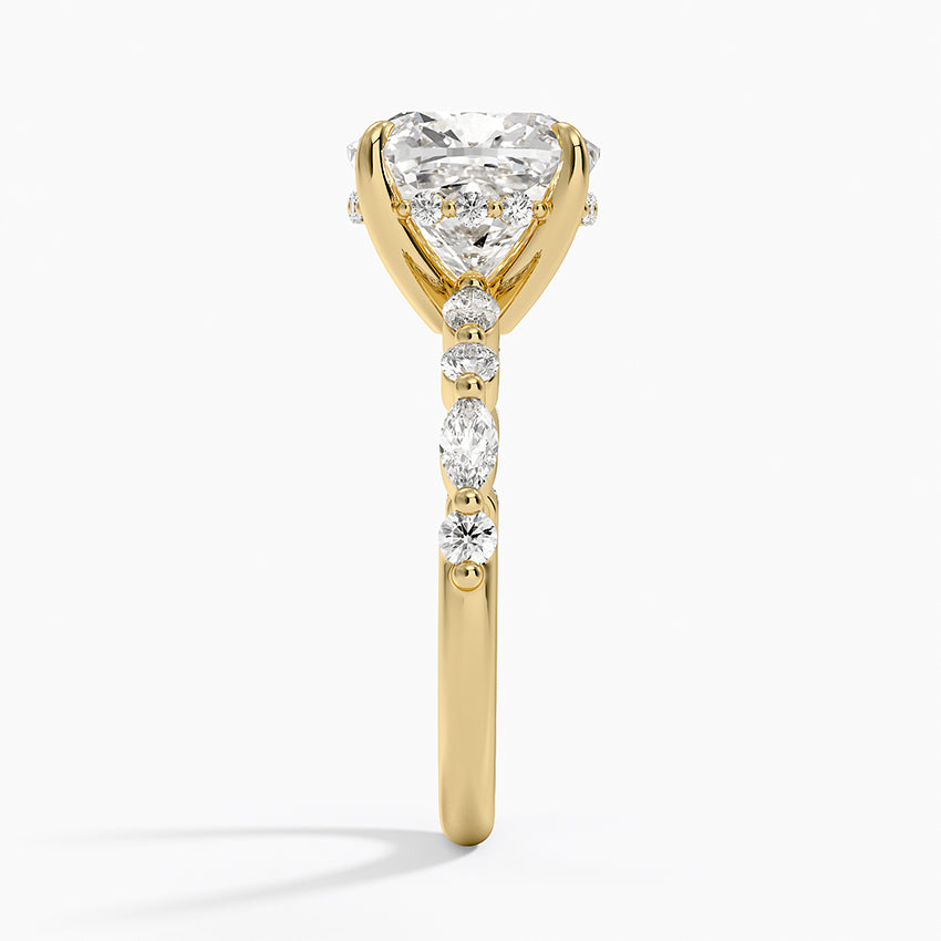 1.60 Carat Princess Halo Design Solitaire Lab Diamond Ring 18K - Florina