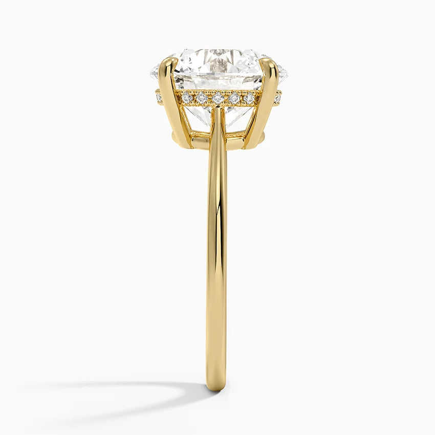 4.10 Karat Yuvarlak Kesim Hidden Halo Tasarım Tektaş Laboratuvar Pırlanta Yüzük - Monaco - Bold Diamonds