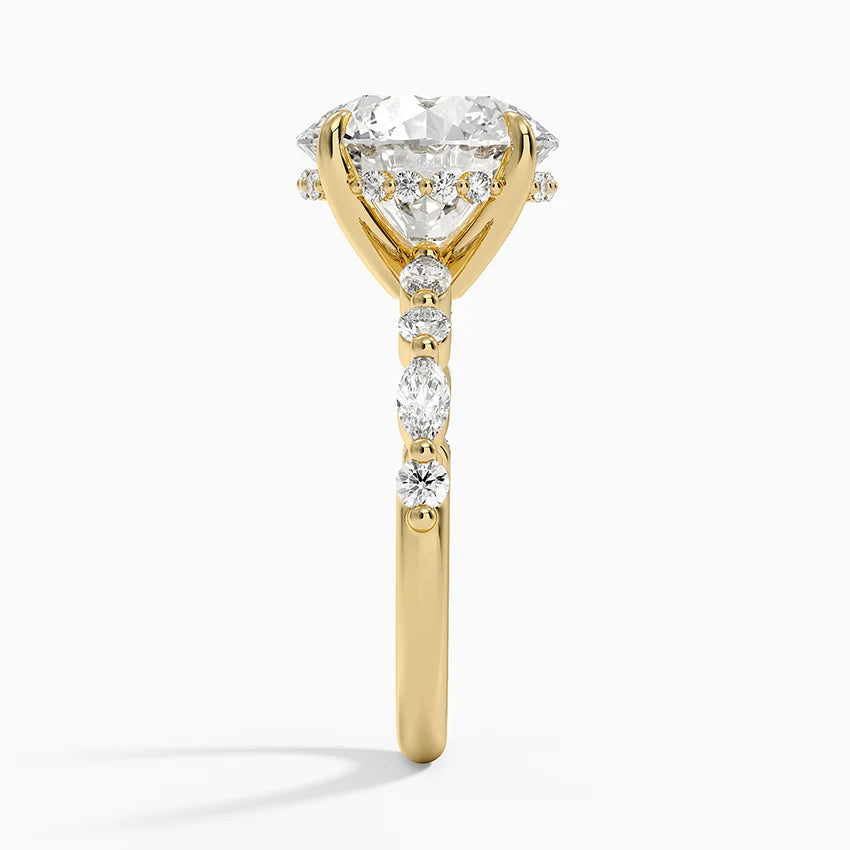1.60 Carat Princess Halo Design Solitaire Lab Diamond Ring 18K - Florina