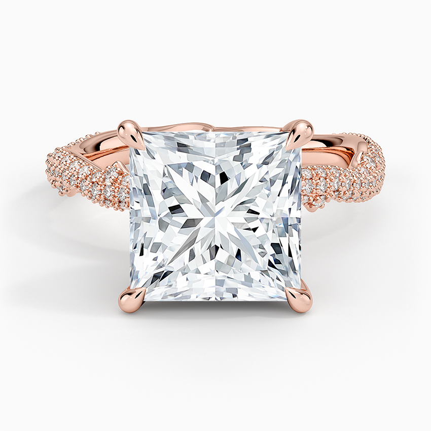 4.75 Prenses Kesim Hidden Halo Tasarım Tektaş Laboratuvar Pırlanta Yüzük - Filara