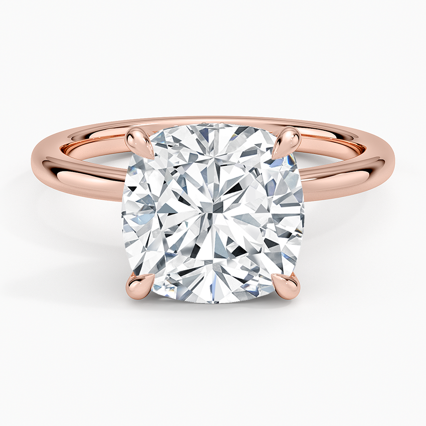 4.15 Karat Cushion Kesim Hidden Halo Tasarım Tektaş Laboratuvar Pırlanta Yüzük - Lyon