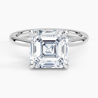 4.15 Karat Asscher Kesim Hidden Halo Tasarım Tektaş Laboratuvar Pırlanta Yüzük - Lyon