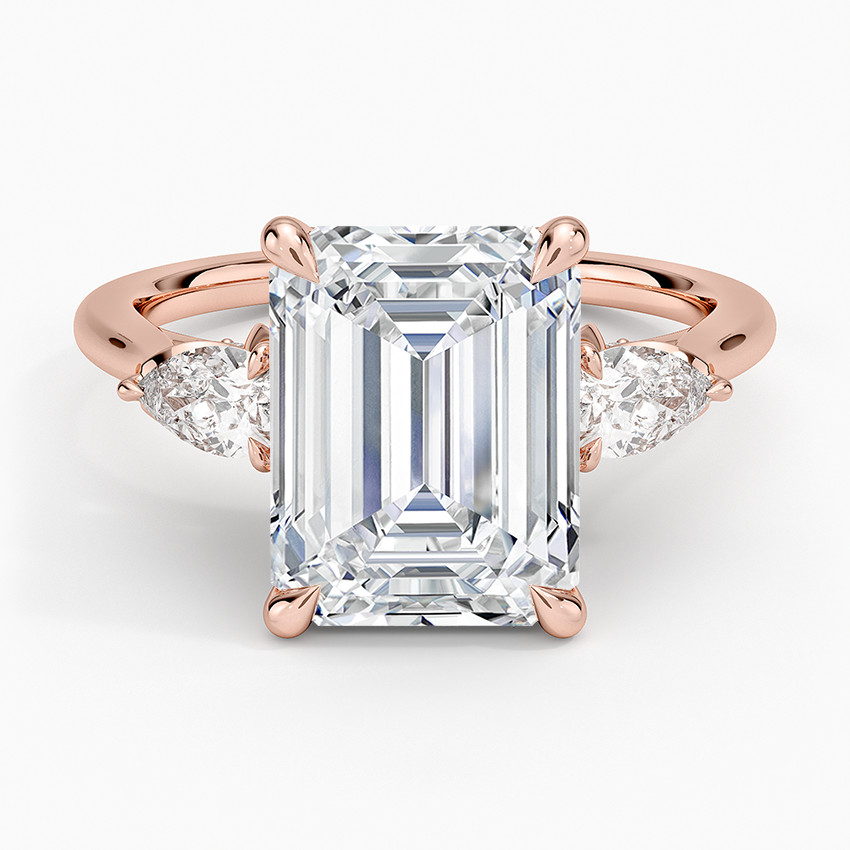 4.75 Karat Emerald Kesim Hidden Halo Tasarım Tektaş Laboratuvar Pırlanta Yüzük - Verona