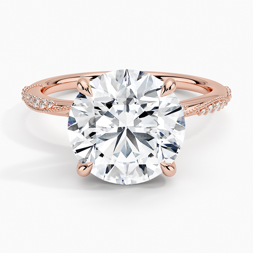 4.25 Karat Hidden Halo Tasarım Tektaş Laboratuvar Pırlanta Yüzük 18K - Melora - Bold Diamonds