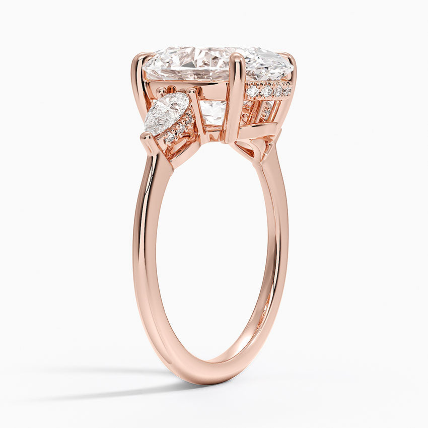 4.50 Oval Kesim Hidden Halo Tasarım Tektaş Laboratuvar Pırlanta Yüzük - Nilora