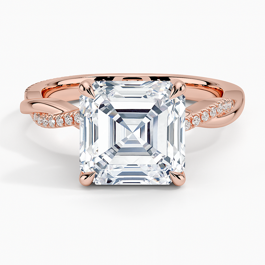 4.25 Karat Asscher Kesim Hidden Halo Tasarım Tektaş Laboratuvar Pırlanta Yüzük - Riga
