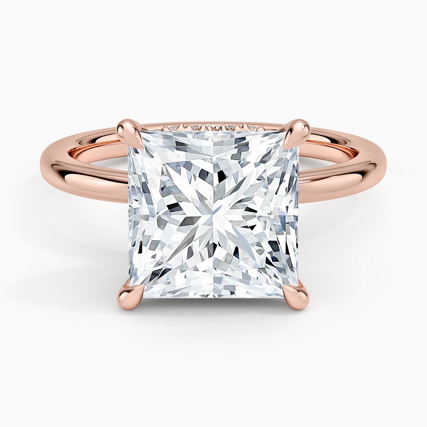 4.15 Prenses Kesim Hidden Halo Tasarım Tektaş Laboratuvar Pırlanta Yüzük - Vilora