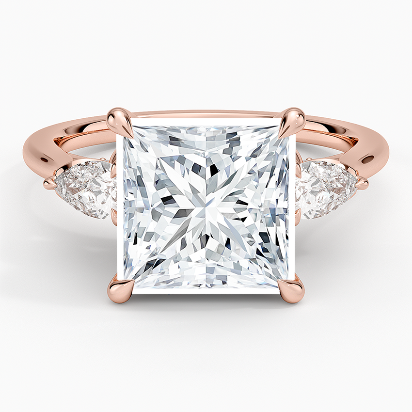1.60 Carat Princess Halo Design Solitaire Lab Diamond Ring 18K - Florina