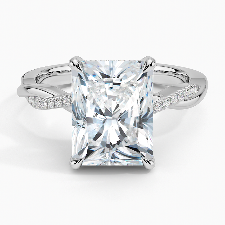 4.25 Karat Radiant Kesim Hidden Halo Tasarım Tektaş Laboratuvar Pırlanta Yüzük 18K - Talora