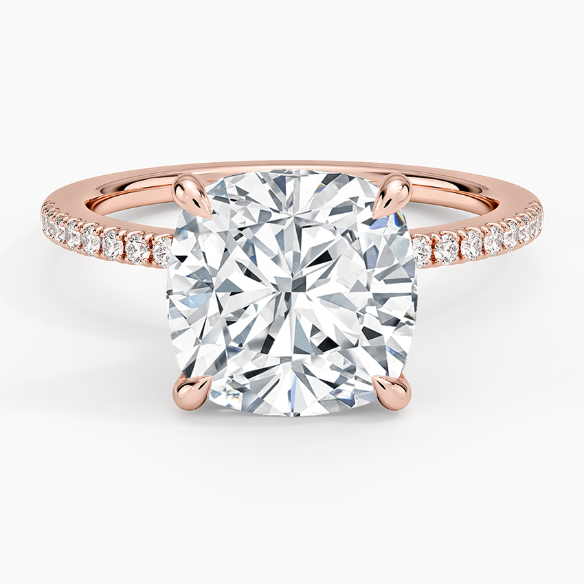 5.25 Karat Cushion Kesim Hidden Halo Tasarım Tektaş Laboratuvar Pırlanta Yüzük - Filora - Bold Diamonds