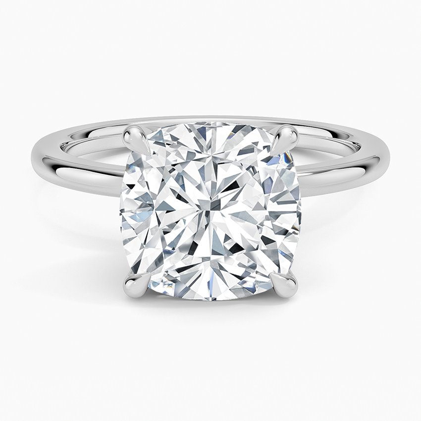 4.15 Karat Cushion Kesim Hidden Halo Tasarım Tektaş Laboratuvar Pırlanta Yüzük - Delora - Bold Diamonds