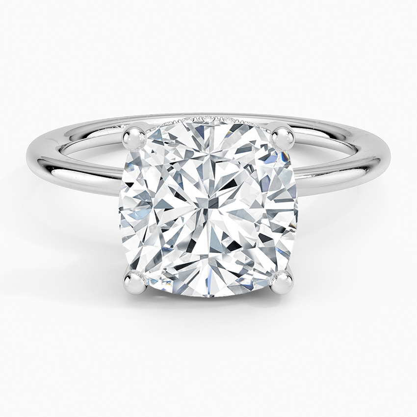 1.60 Carat Princess Halo Design Solitaire Lab Diamond Ring 18K - Florina