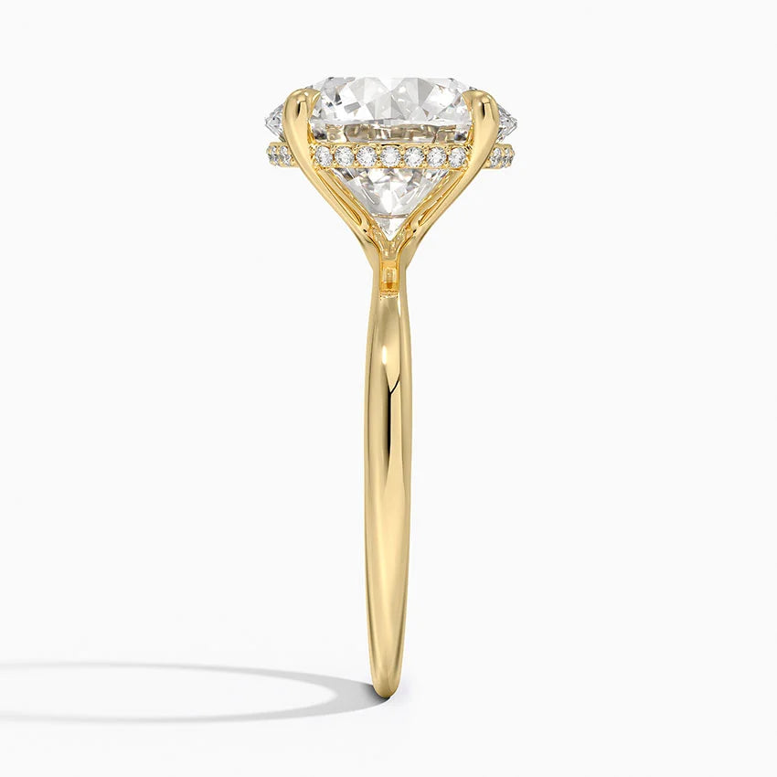 5.10 Karat Hidden Halo Tasarım Tektaş Laboratuvar Pırlanta Yüzük 18K - Alvora - Bold Diamonds