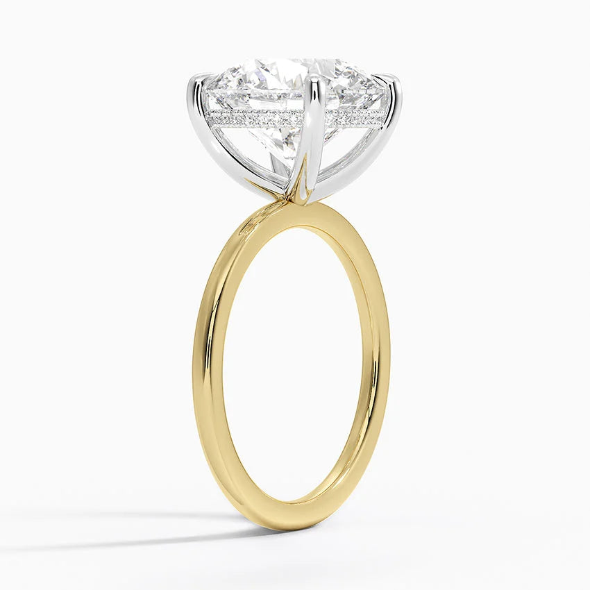 5.10 Karat Hidden Halo Tasarım Tektaş Laboratuvar Pırlanta Yüzük 18K - Elora - Bold Diamonds