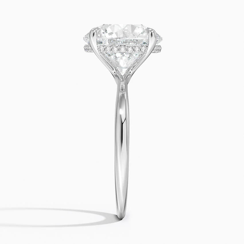 5.10 Karat Hidden Halo Tasarım Tektaş Laboratuvar Pırlanta Yüzük 18K - Alvora - Bold Diamonds
