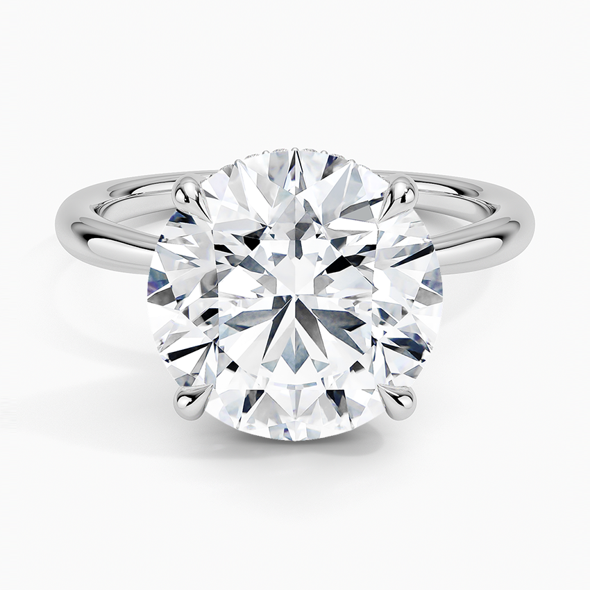 5.10 Karat Hidden Halo Tasarım Tektaş Laboratuvar Pırlanta Yüzük 18K - Alvora - Bold Diamonds