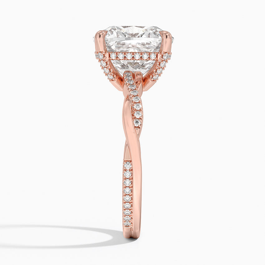 1.60 Carat Princess Halo Design Solitaire Lab Diamond Ring 18K - Florina