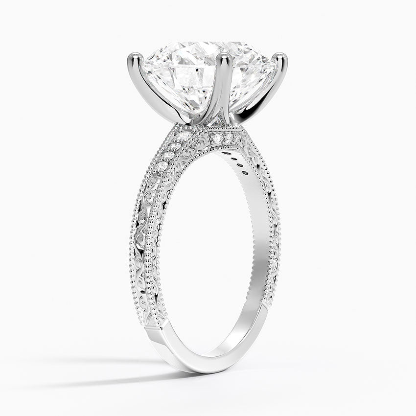 5.15 Karat Yuvarlak Kesim Hidden Halo Tasarım Tektaş Laboratuvar Pırlanta Yüzük - Venice - Bold Diamonds