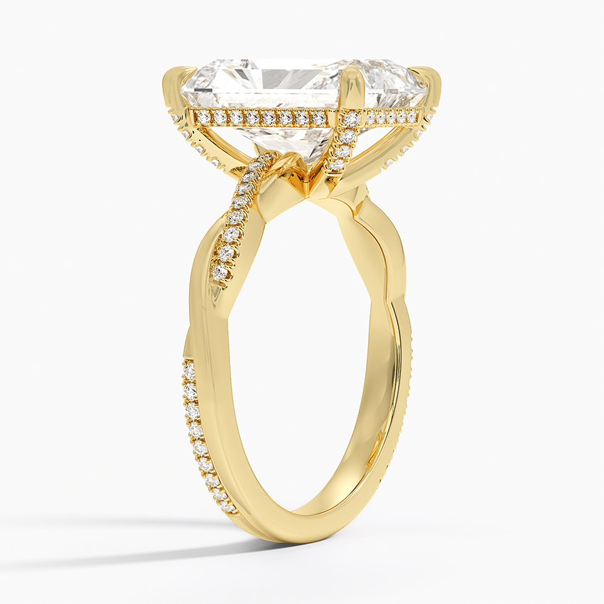 1.60 Carat Princess Halo Design Solitaire Lab Diamond Ring 18K - Florina