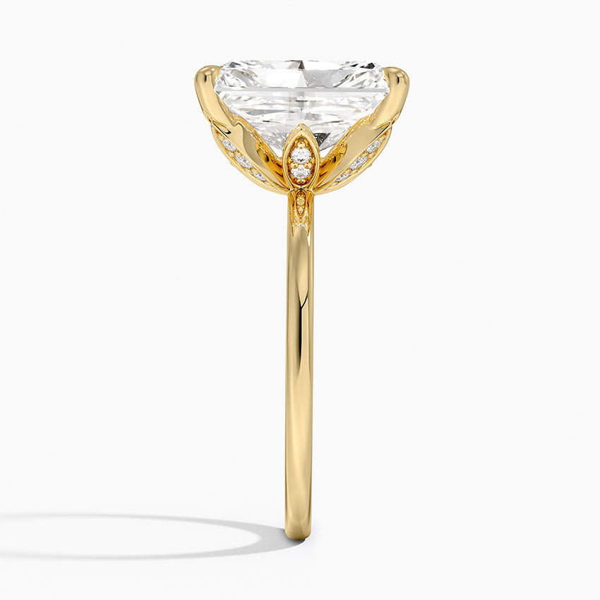 1.60 Carat Princess Halo Design Solitaire Lab Diamond Ring 18K - Florina