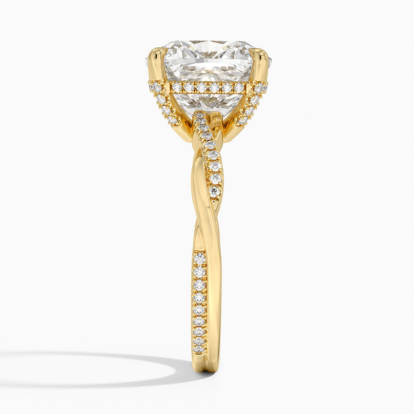 1.60 Carat Princess Halo Design Solitaire Lab Diamond Ring 18K - Florina