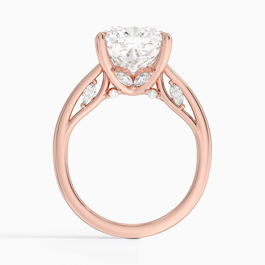 5.30 Cushion Kesim Hidden Halo Tasarım Tektaş Laboratuvar Pırlanta Yüzük - Dalara