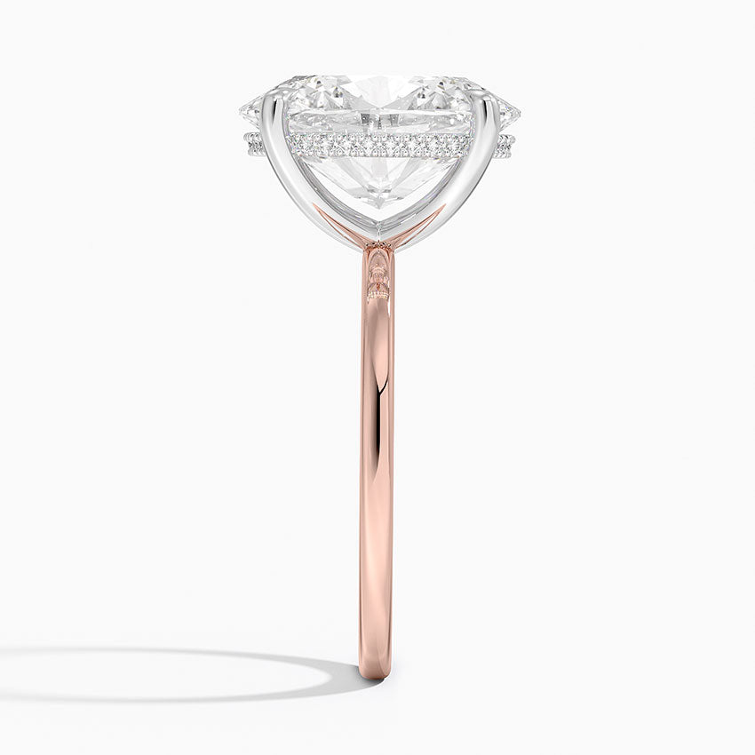 5.10 Karat Oval Kesim Hidden Halo Tasarım Tektaş Laboratuvar Pırlanta Yüzük 18K - Elora - Bold Diamonds
