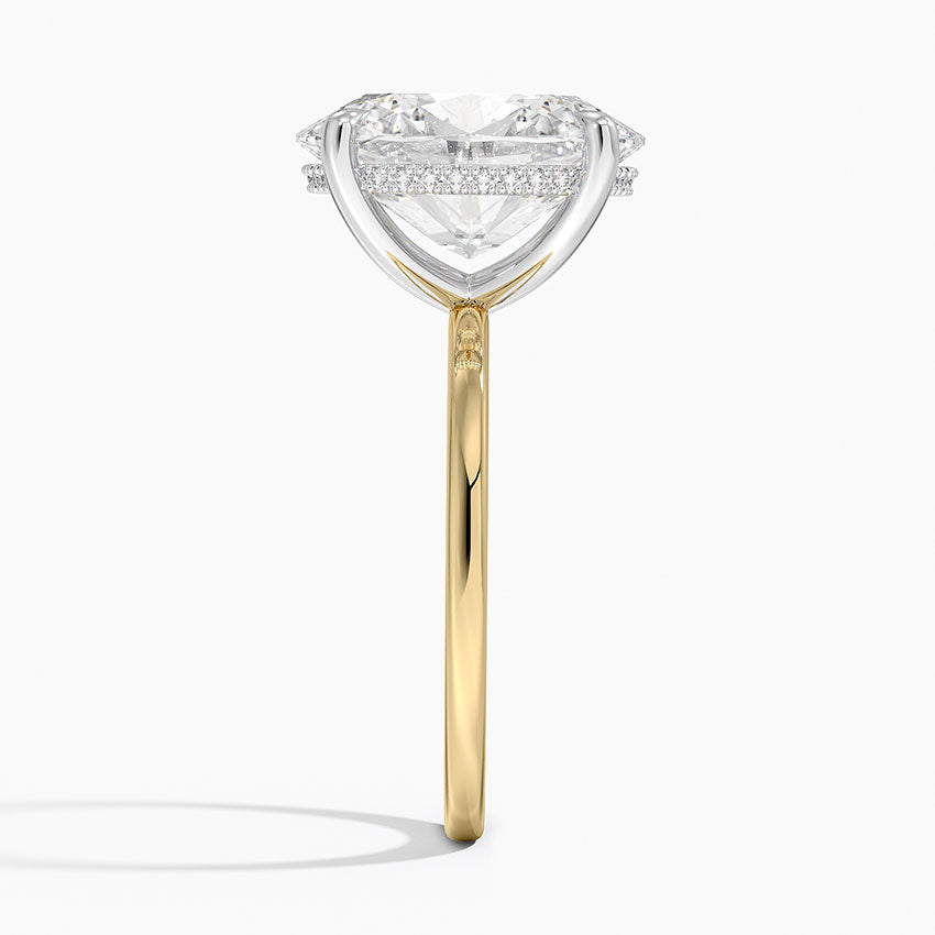 5.10 Karat Oval Kesim Hidden Halo Tasarım Tektaş Laboratuvar Pırlanta Yüzük 18K - Elora - Bold Diamonds