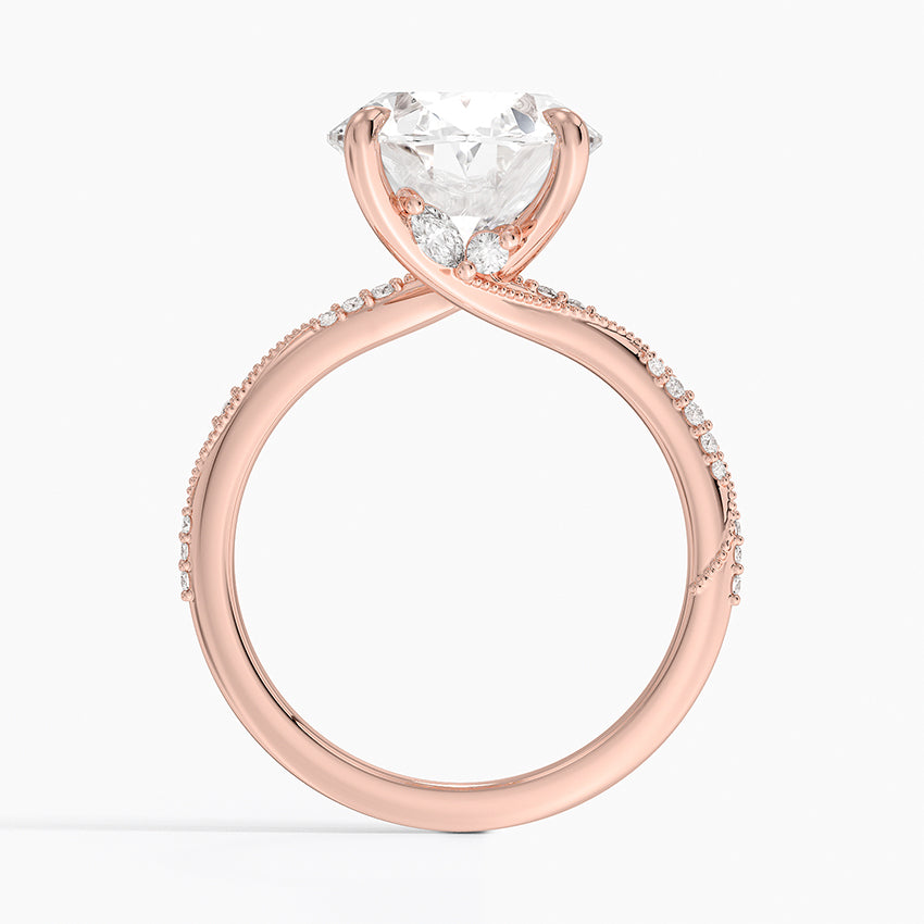 5.25 Karat Oval Kesim Hidden Halo Tasarım Tektaş Laboratuvar Pırlanta Yüzük 18K - Melora