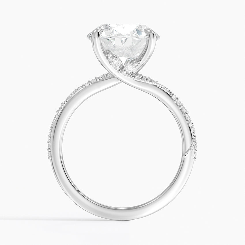 5.25 Karat Oval Kesim Hidden Halo Tasarım Tektaş Laboratuvar Pırlanta Yüzük 18K - Melora - Bold Diamonds