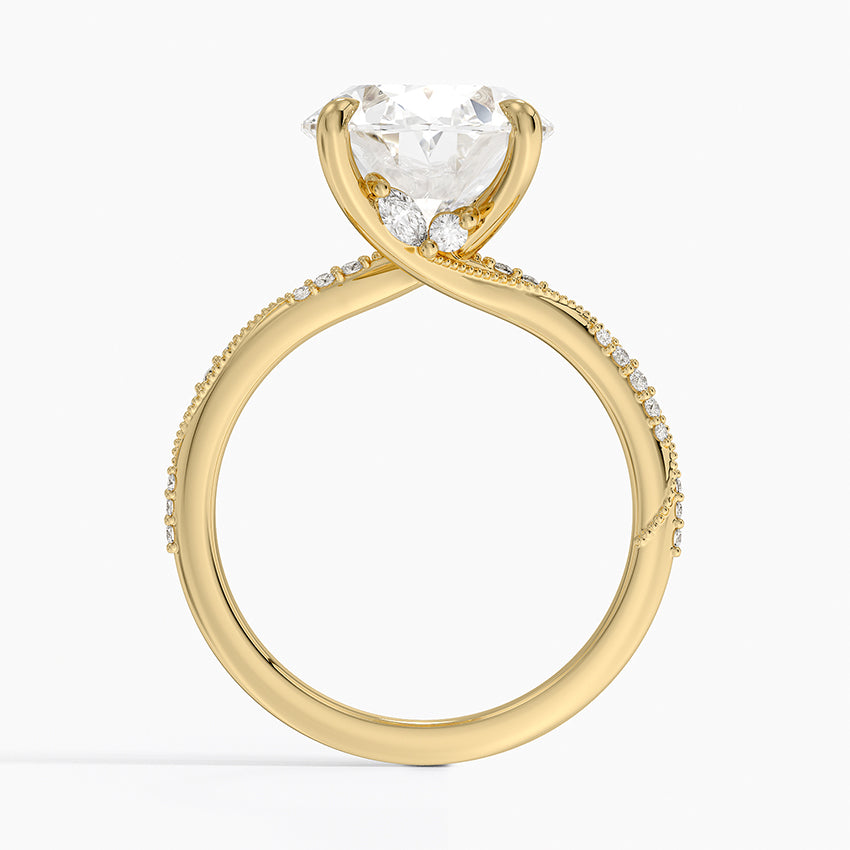 5.25 Karat Oval Kesim Hidden Halo Tasarım Tektaş Laboratuvar Pırlanta Yüzük 18K - Melora - Bold Diamonds