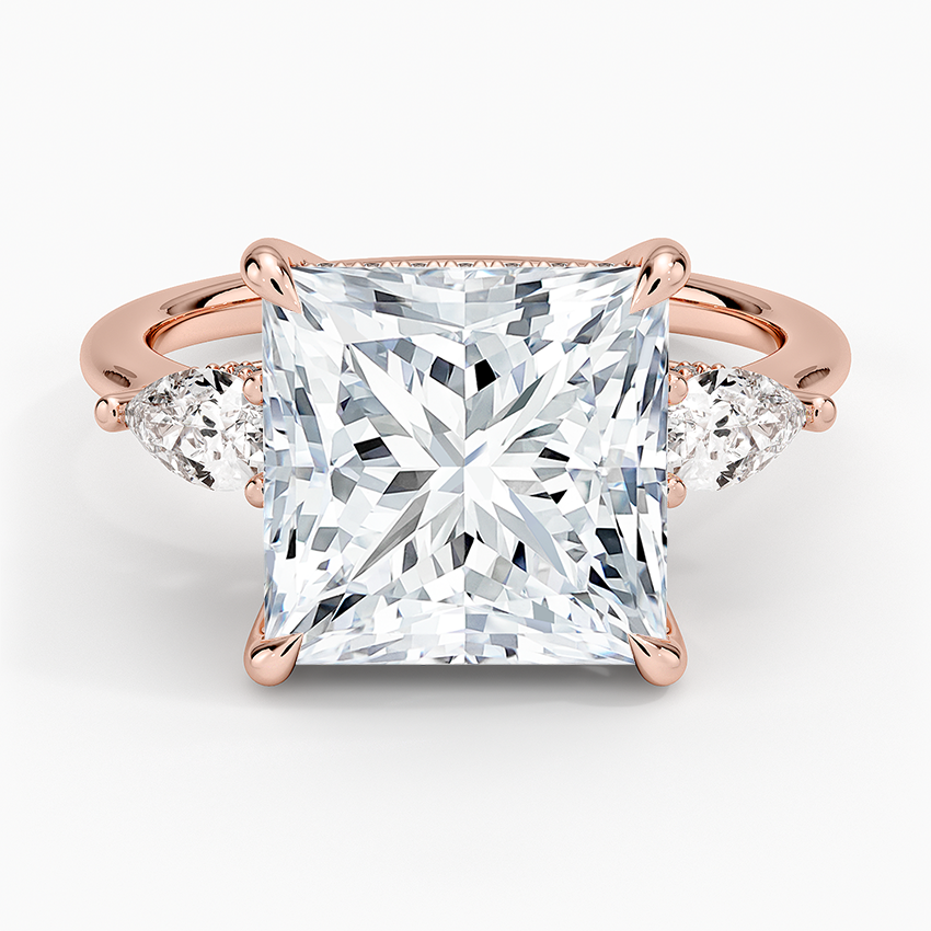 1.60 Carat Princess Halo Design Solitaire Lab Diamond Ring 18K - Florina