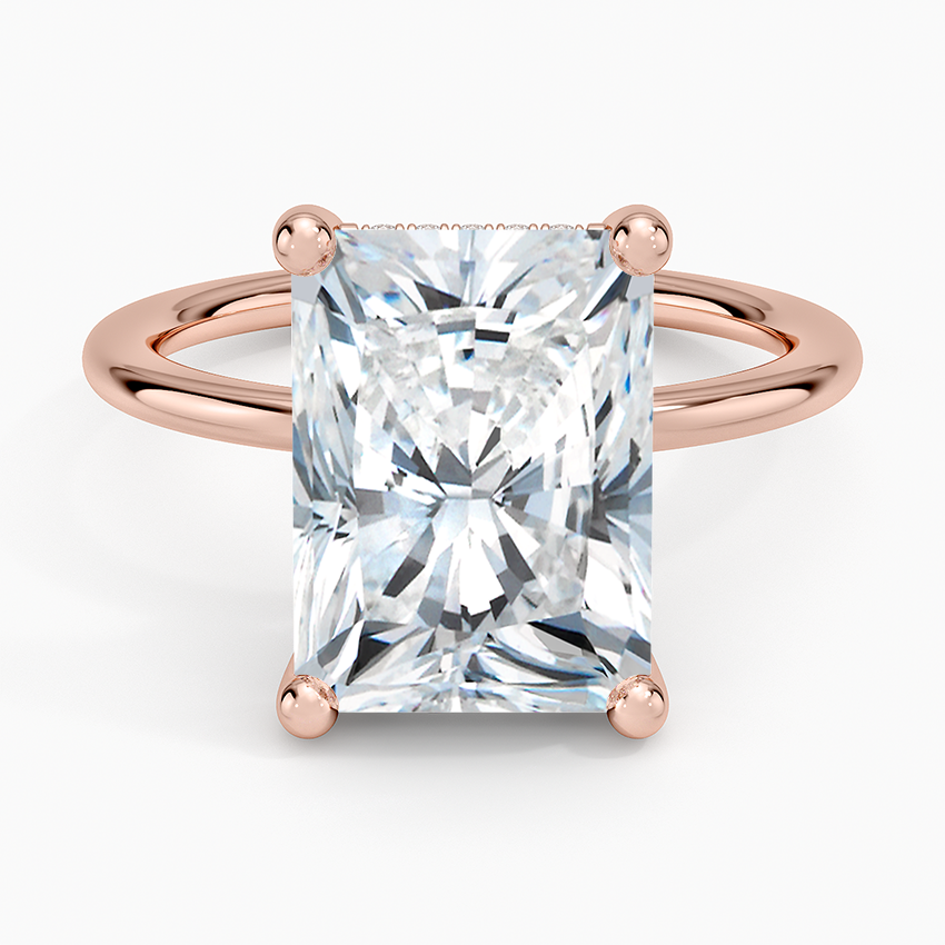 5.10 Radiant Kesim Hidden Halo Tasarım Tektaş Laboratuvar Pırlanta Yüzük - Melara