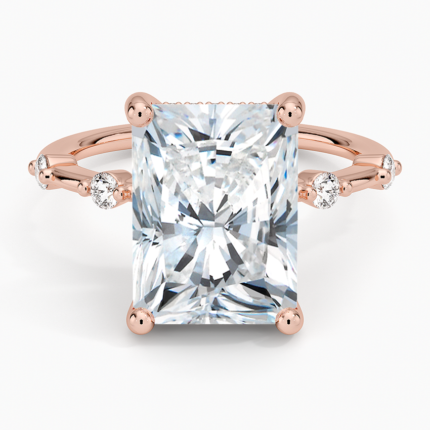 5.20 Radiant Kesim Hidden Halo Tasarım Tektaş Laboratuvar Pırlanta Yüzük - Zelora